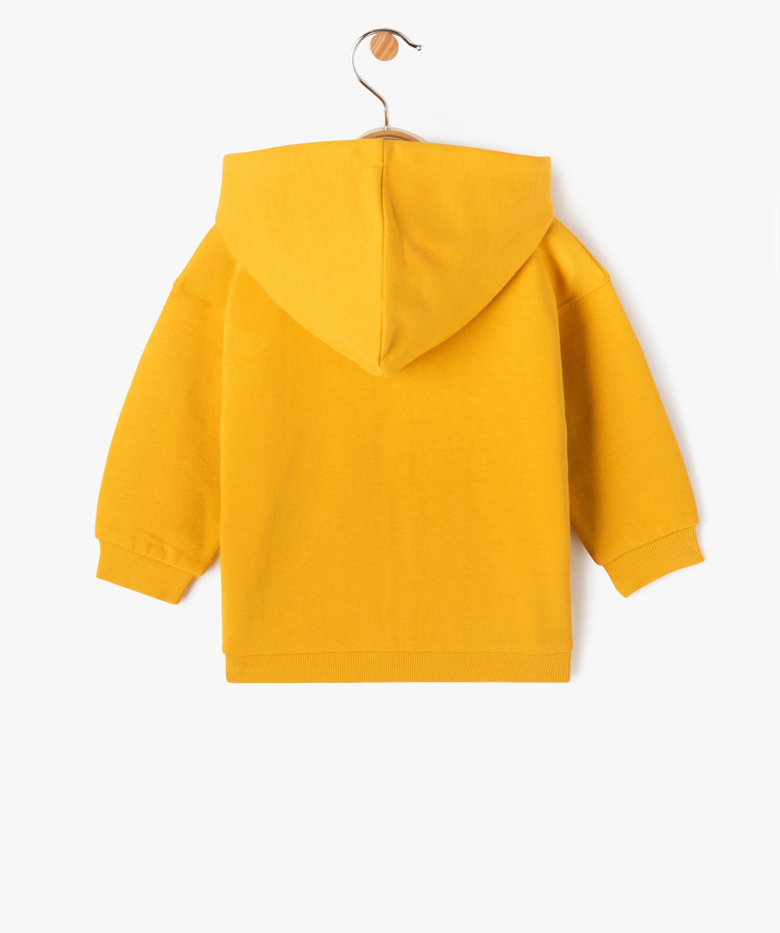 Sweat zippé à capuche en molleton doux bébé Garçon jaune | GEMO