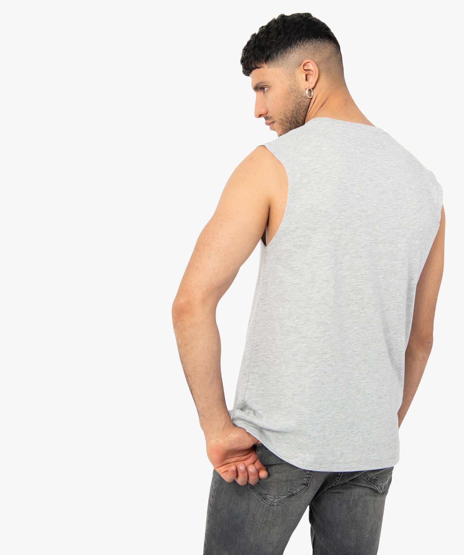 Débardeur homme avec photo sur le buste – Rocky gris clair | GEMO