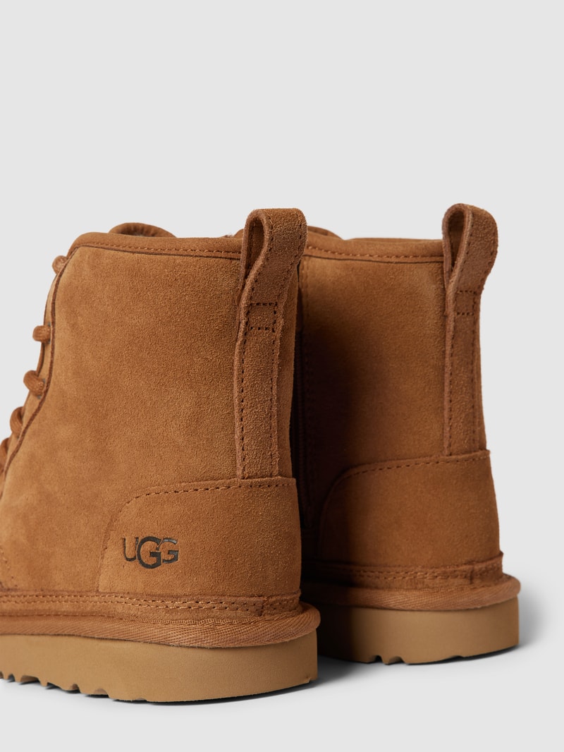 Schnürboots mit Label-Details Modell 'NEUMEL' in camel