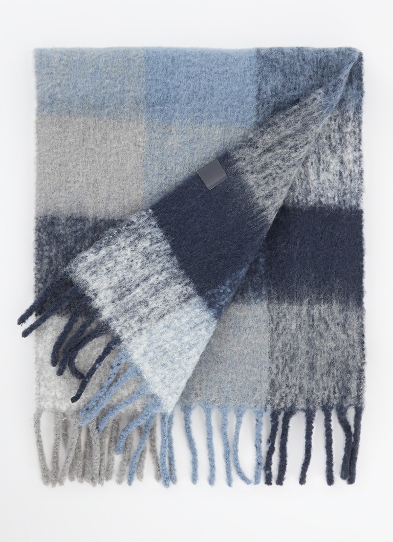 Tommy Hilfigerin pörröinen ruutukuosillinen villasekoitteinen huivi 220 x 40 cm