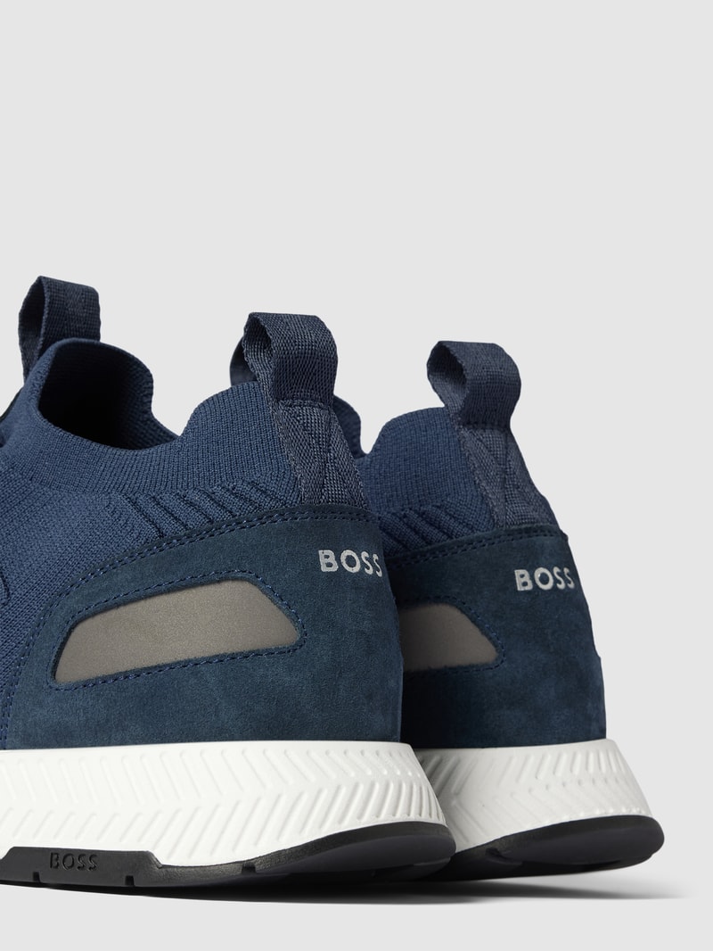 Sneaker aus Leder-Mix Modell 'Titanium' in marineblau
