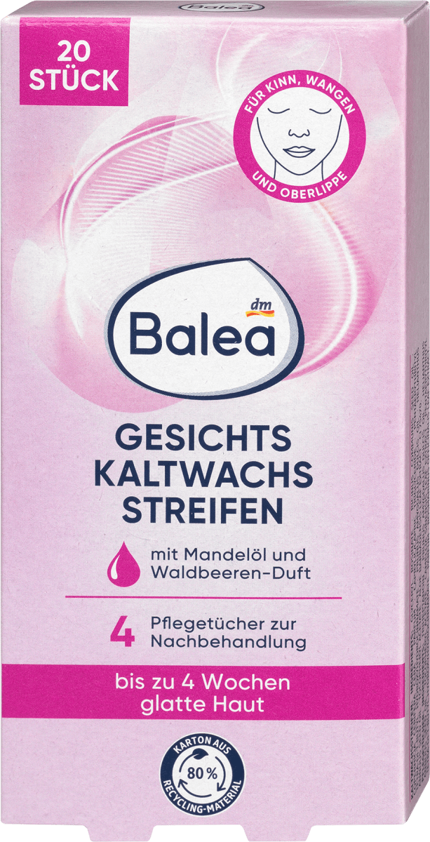 Kaltwachsstreifen Gesicht, 20 St