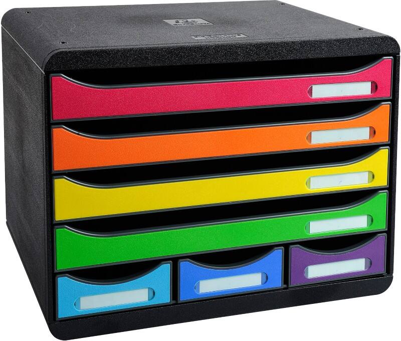 Exacompta Iderama Store-Box Mini Schubladenbox Kunststoff Mehrfarbig 7 Schübe 35,5 x 27 x 27,1 cm