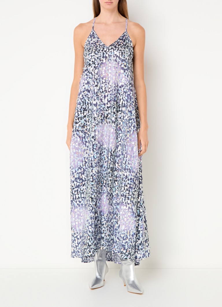 Essentiel Antwerp Maxi dress with leopard print and sequins