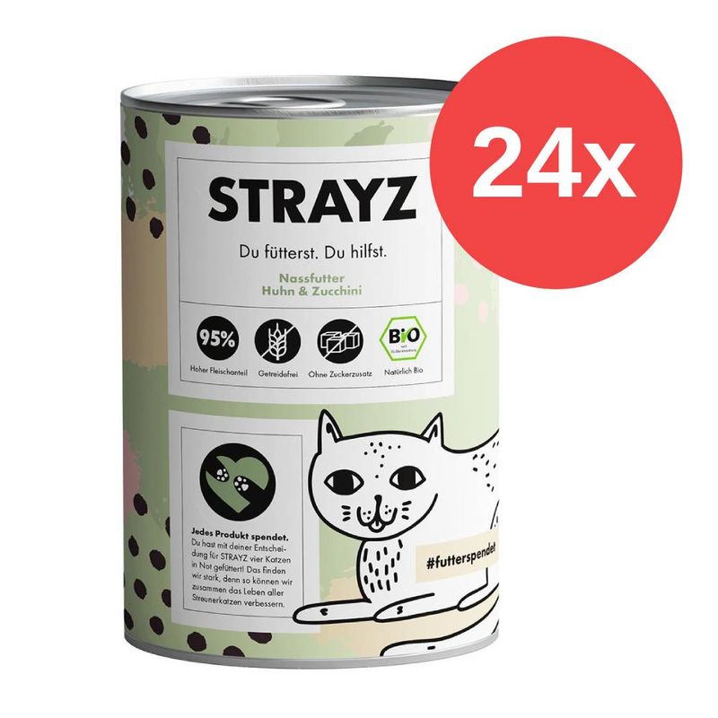 Sparpaket STRAYZ BIO Katze 24 x 400 g zu TOP-Preisen | bitiba %