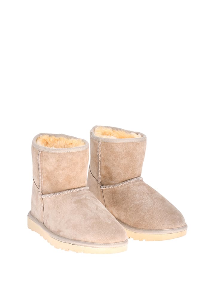 Moosefield Leder-Boots in Beige günstig kaufen
