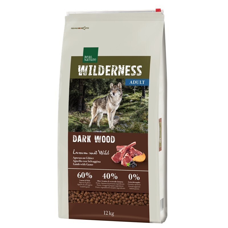 REAL NATURE Hundetrockenfutter REAL NATURE WILDERNESS Dark Wood Lamm mit Wild 12 kg