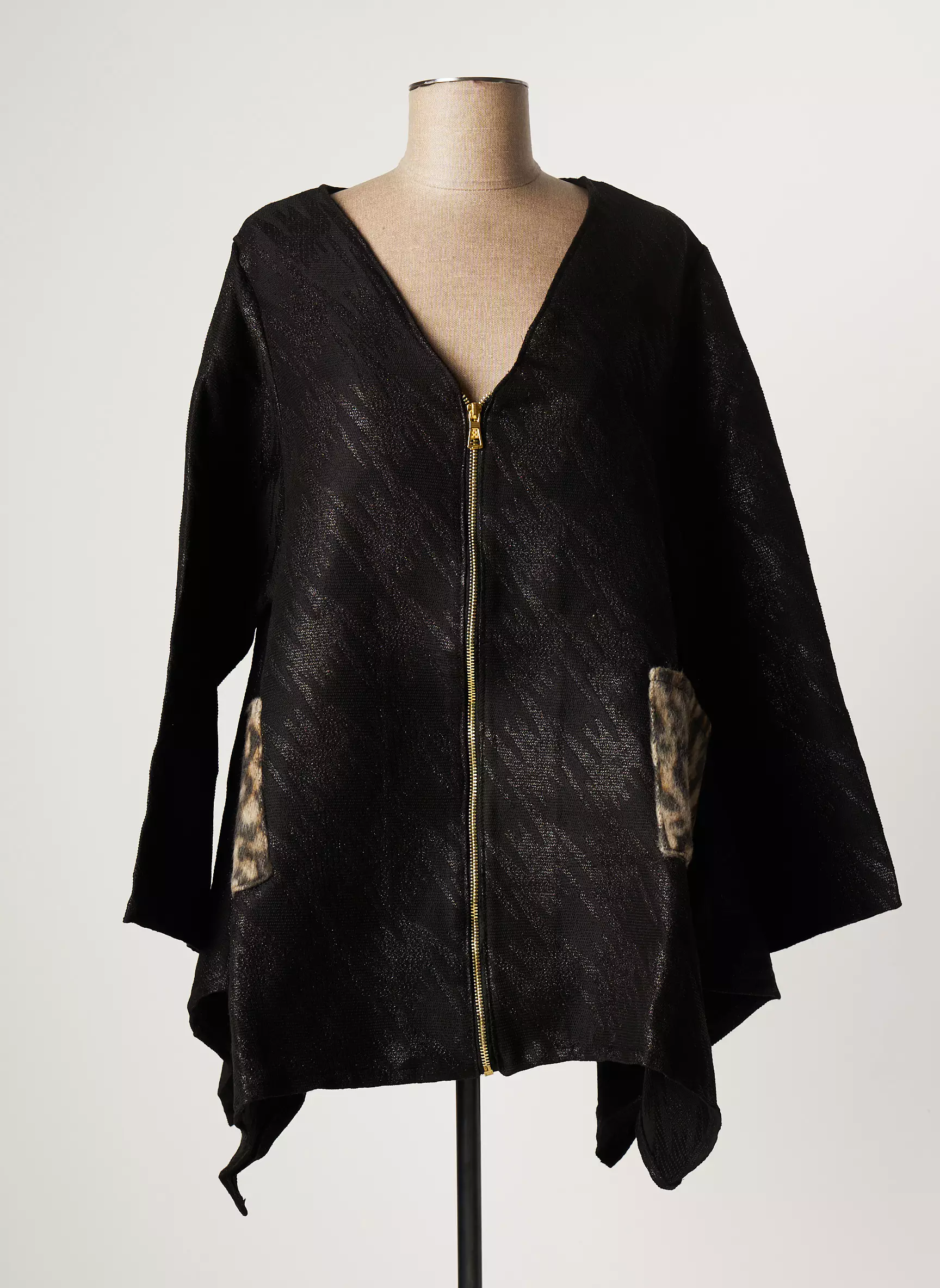 Tendance Unique Vestecasual Femme couleur noir