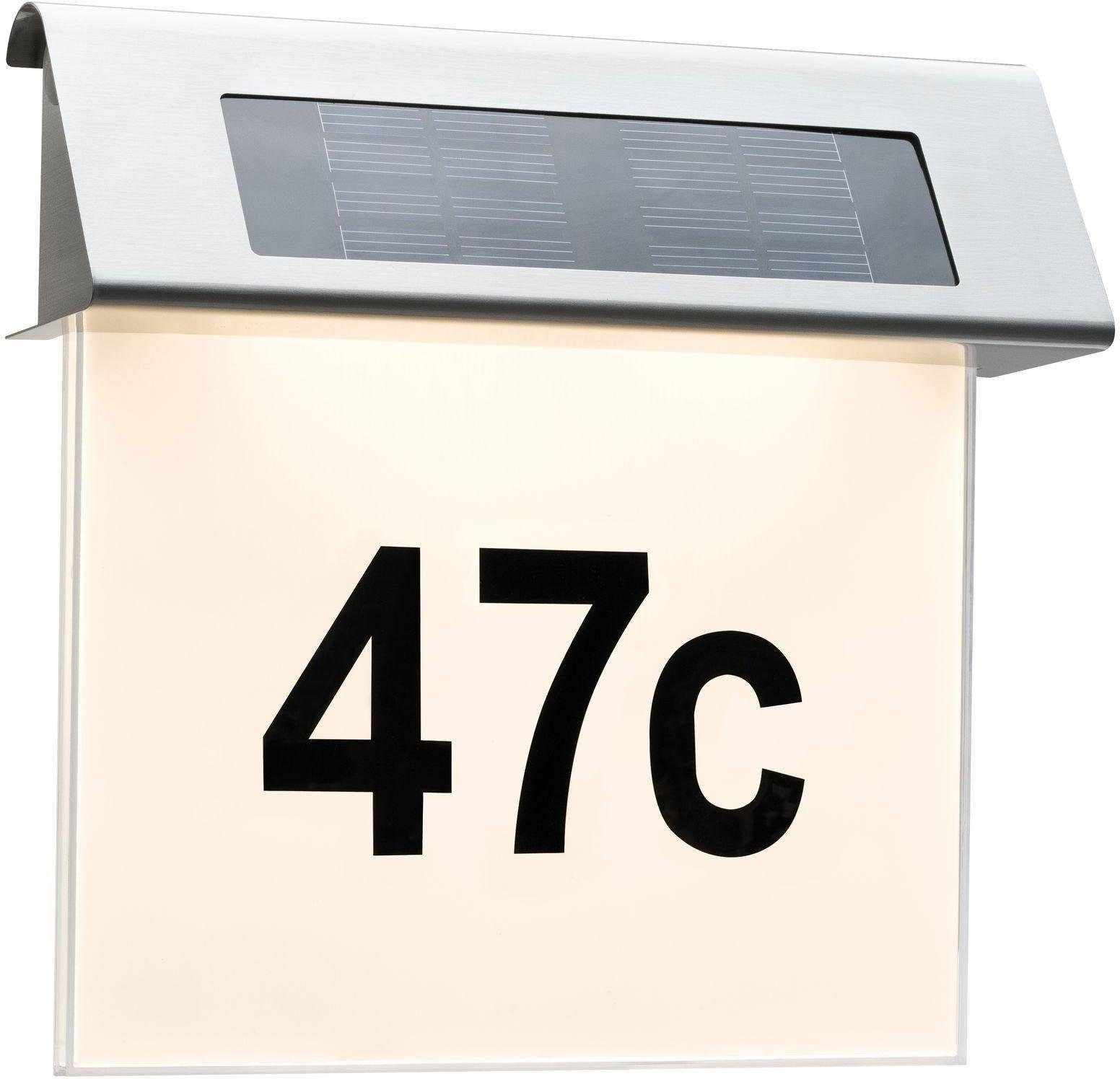 Paulmann LED Außen-Wandleuchte Hausnummer, Tageslichtsensor, LED fest integriert, Warmweiß, LED-Modul
