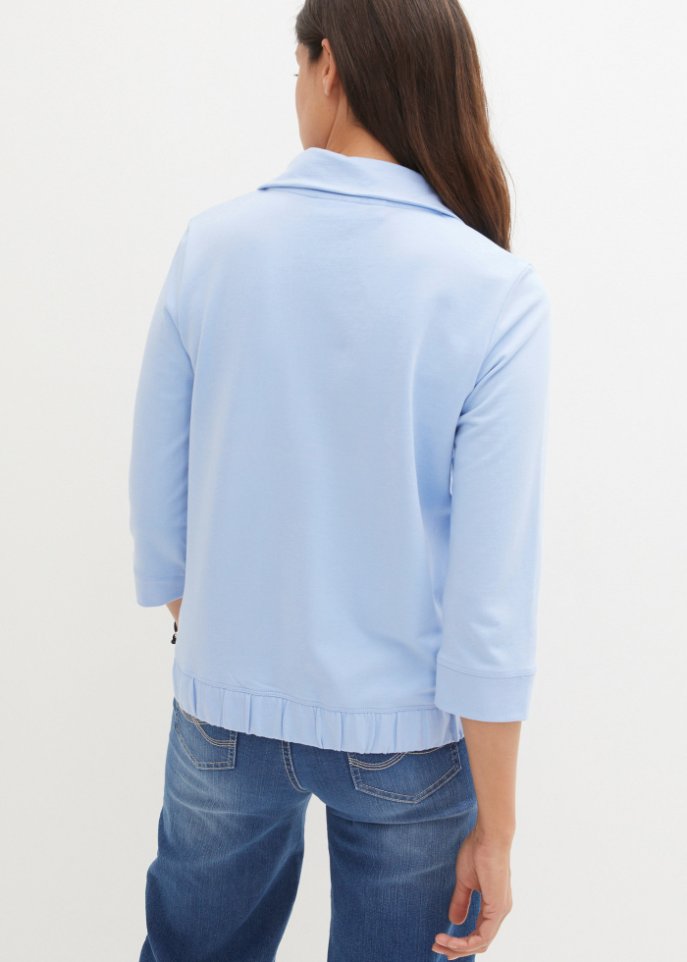 Lockere Sweatjacke, 3/4-Arm