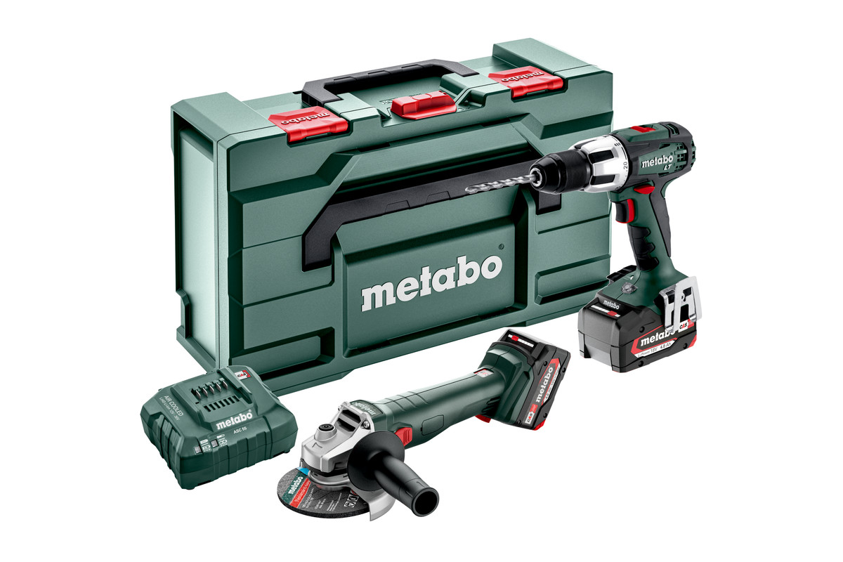 Metabo 685207510 Set combinat 2.4.2 - Mașină de găurit/șurubelniță cu impact fără fir SB 18 LT + Polizor unghiular rapid W18 L 9-125 18V 4.0Ah Li-Ion 685207510