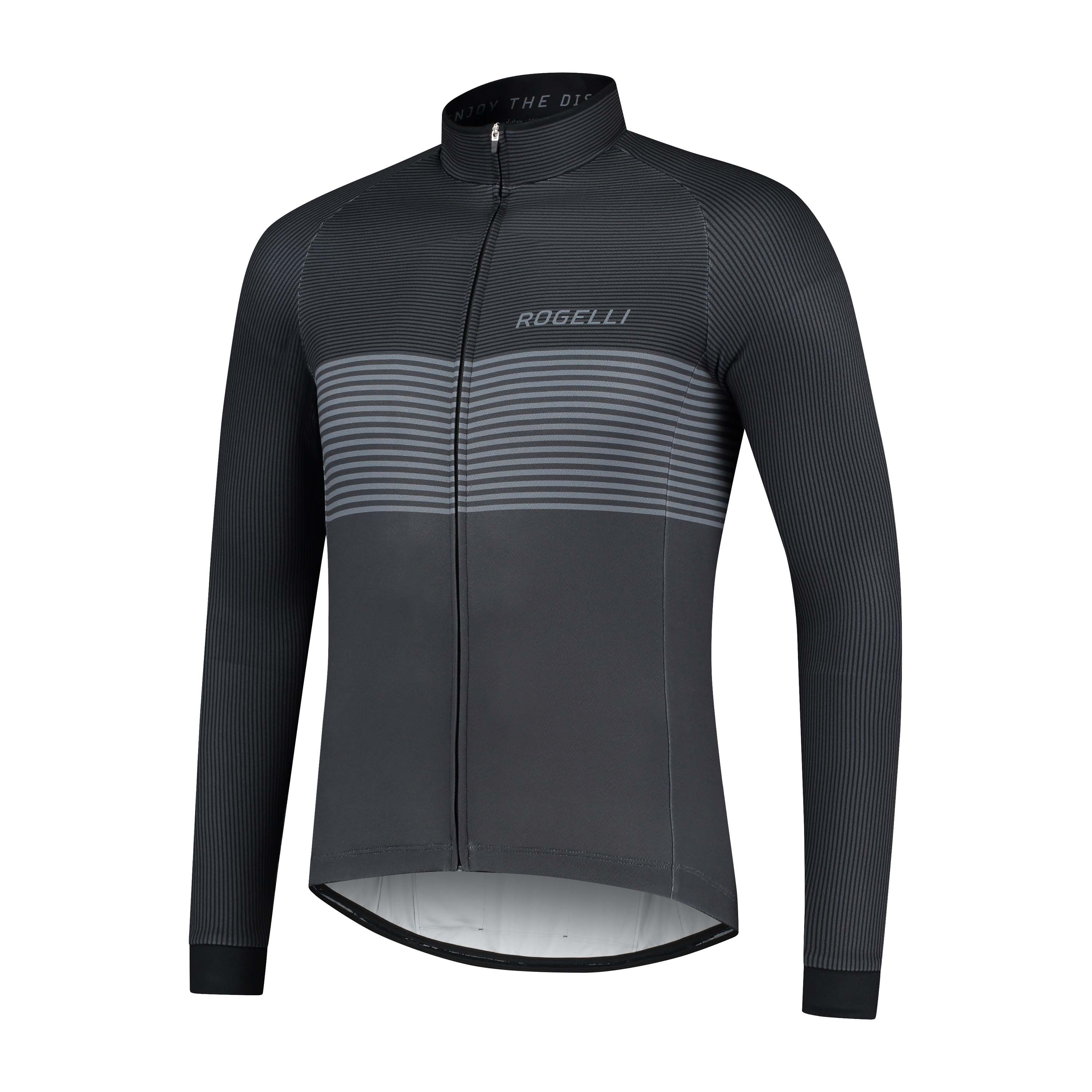 Rogelli Boost Schwarz/Grau Herren Radtrikot Langarm