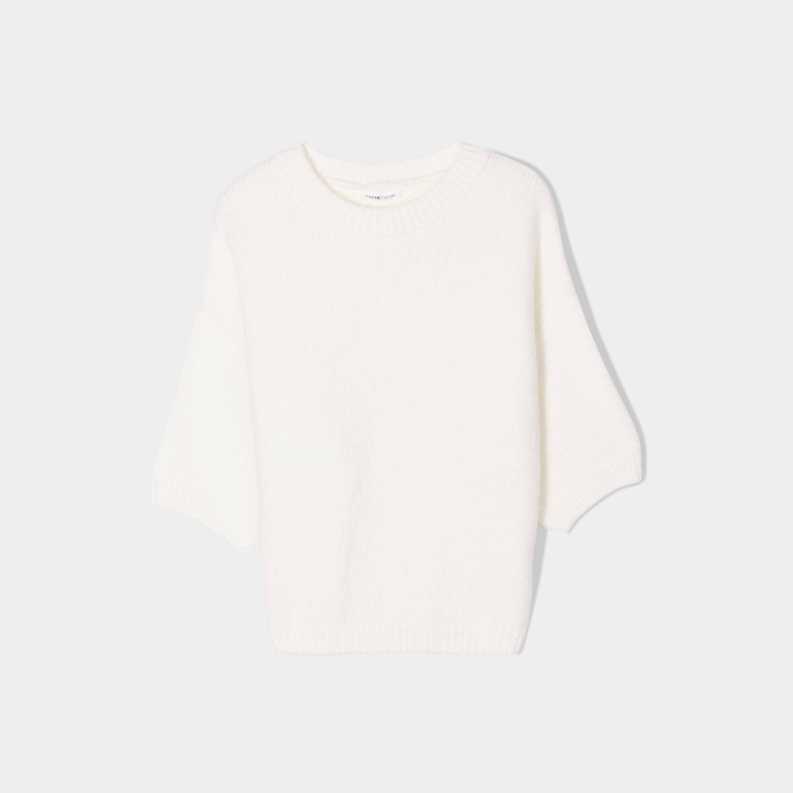 Pull manches courtes ecru femme | Cache Cache