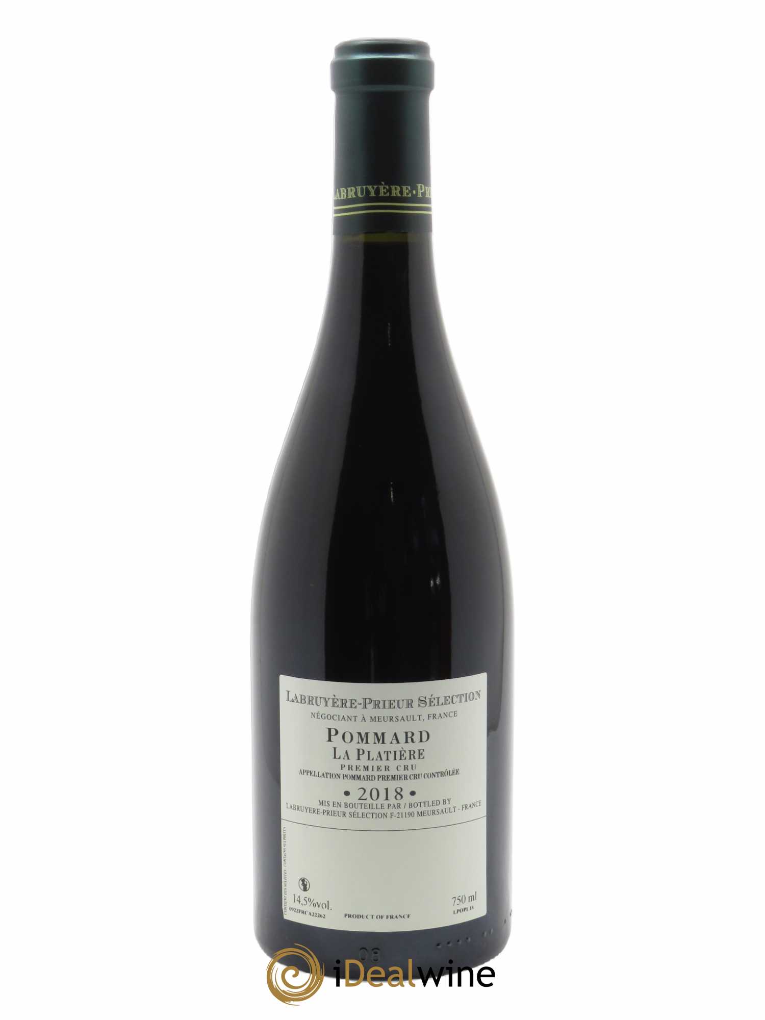 Pommard 1er Cru La Platière Labruyere-Prieur  2018 - Lot de 1 Bouteille