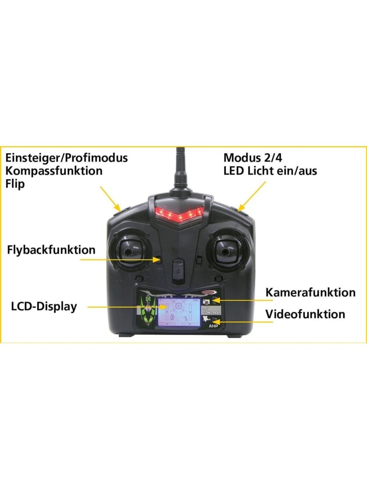 Jamara Flyscout Drone AHP  2,4GHz Kompass/ LED/ Kamera in Mehrfarbig ab 8 Jahre günstig kaufen onesize