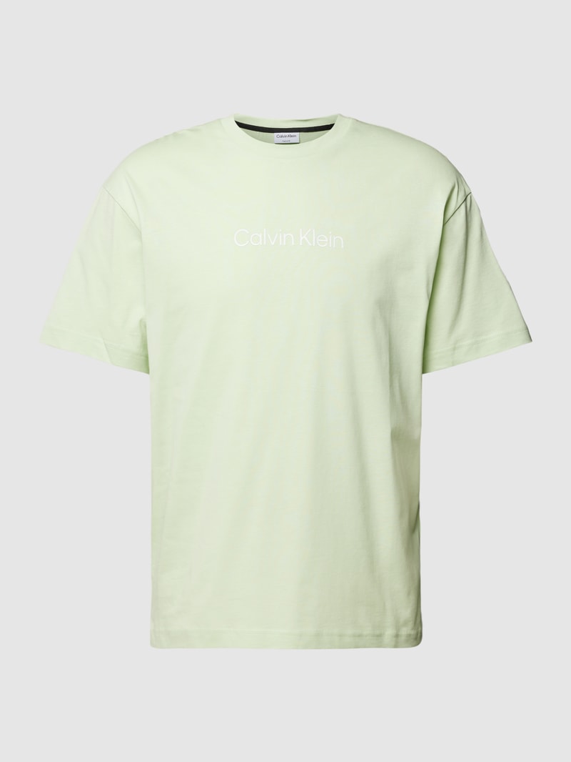 T-Shirt mit Label-Print Modell 'HERO' in neon grün