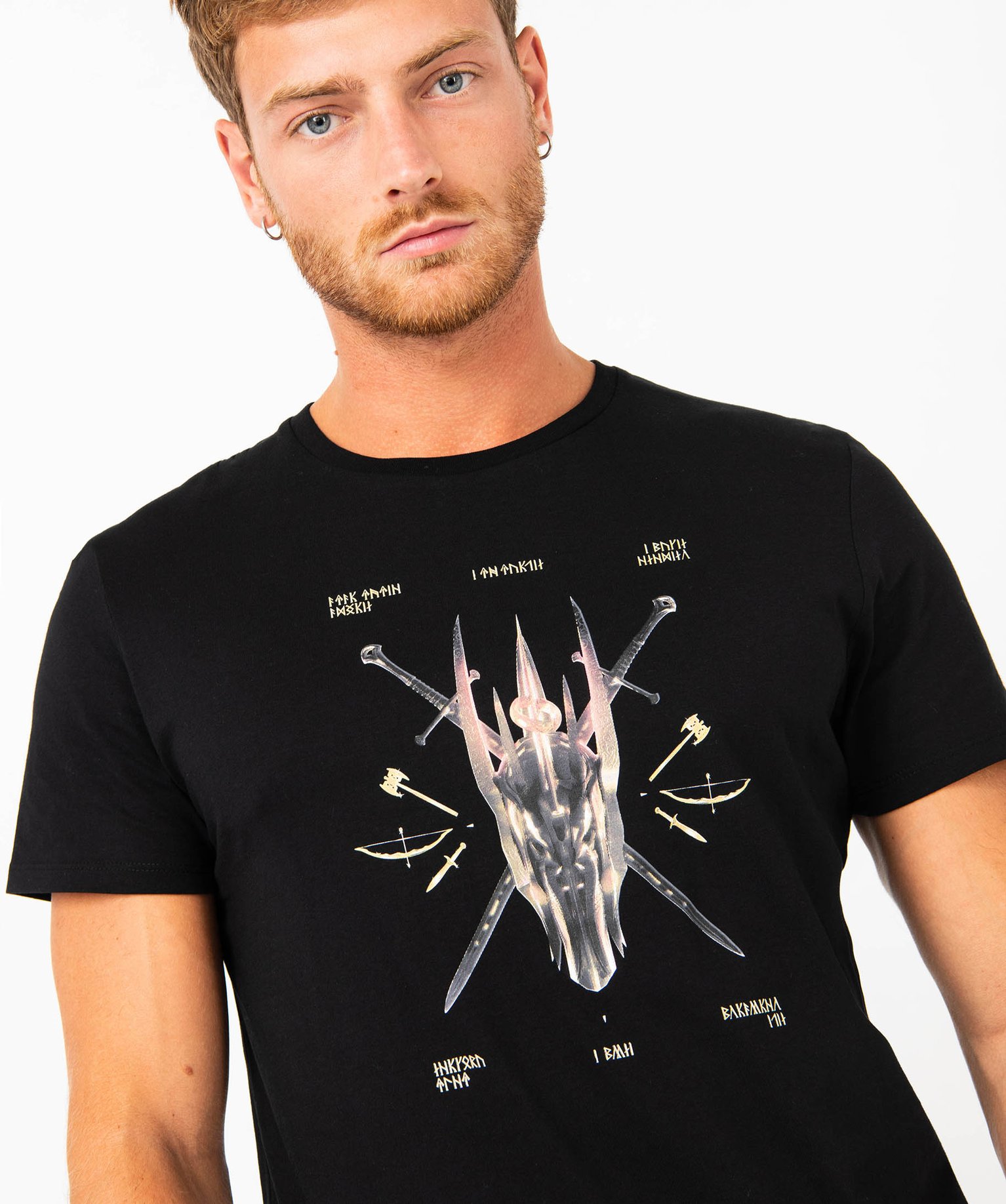 Tee-shirt à manches courtes imprimé homme - Seigneur des a... noir | GEMO