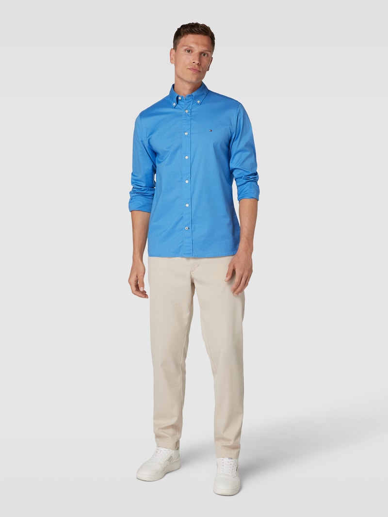 Regular Fit Freizeithemd aus Baumwolle mit Button-Down-Kragen in aqua blau