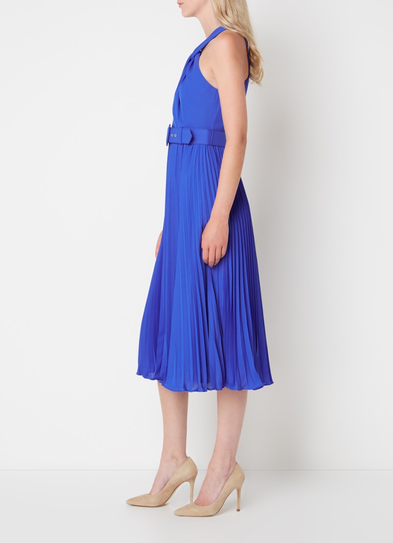 Vestido Phase Eight Yas con escote retorcido en azul claro