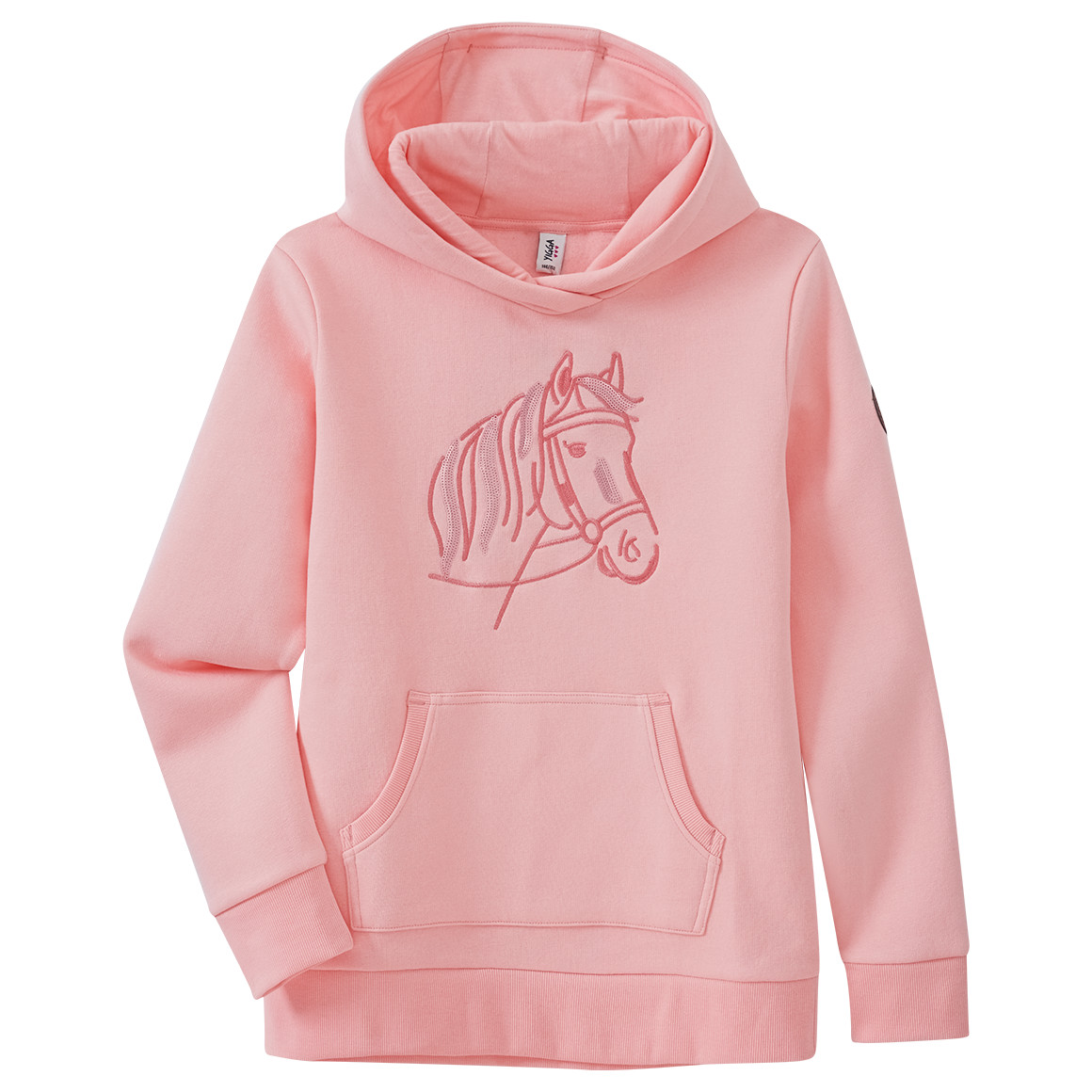 Mädchen Hoodie mit Pferde-Stickerei