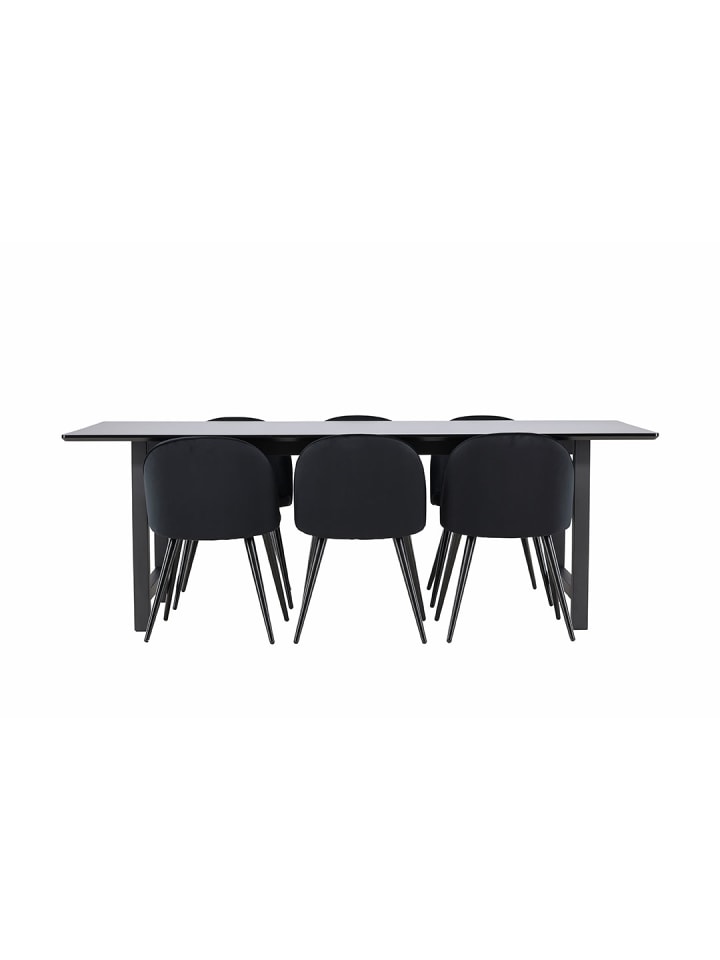 ebuy24 Essgruppe Oslo (7-teilig) Schwarz 220 x 100 cm günstig kaufen onesize