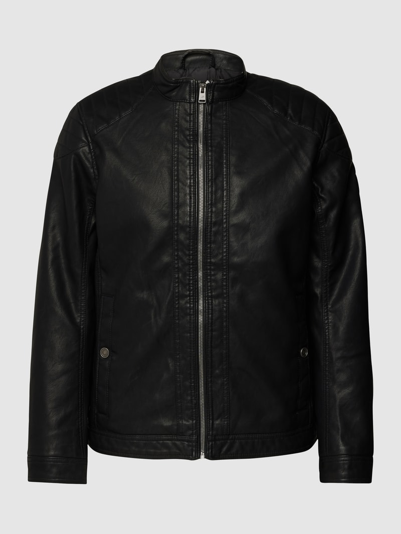 Jacke in Leder-Optik in schwarz