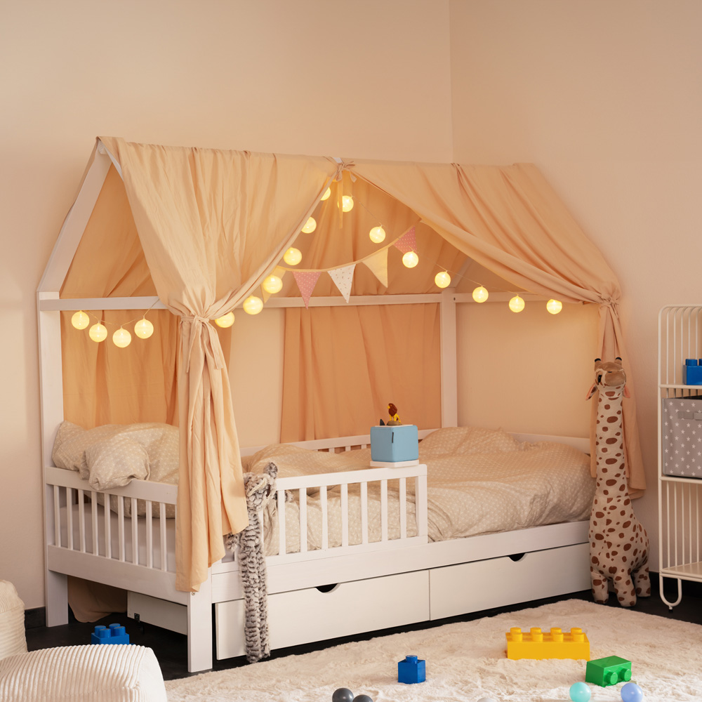 Home Deluxe Kinderbett STERNENLAND mit Schubladen – 90 x 200 cm Weiß