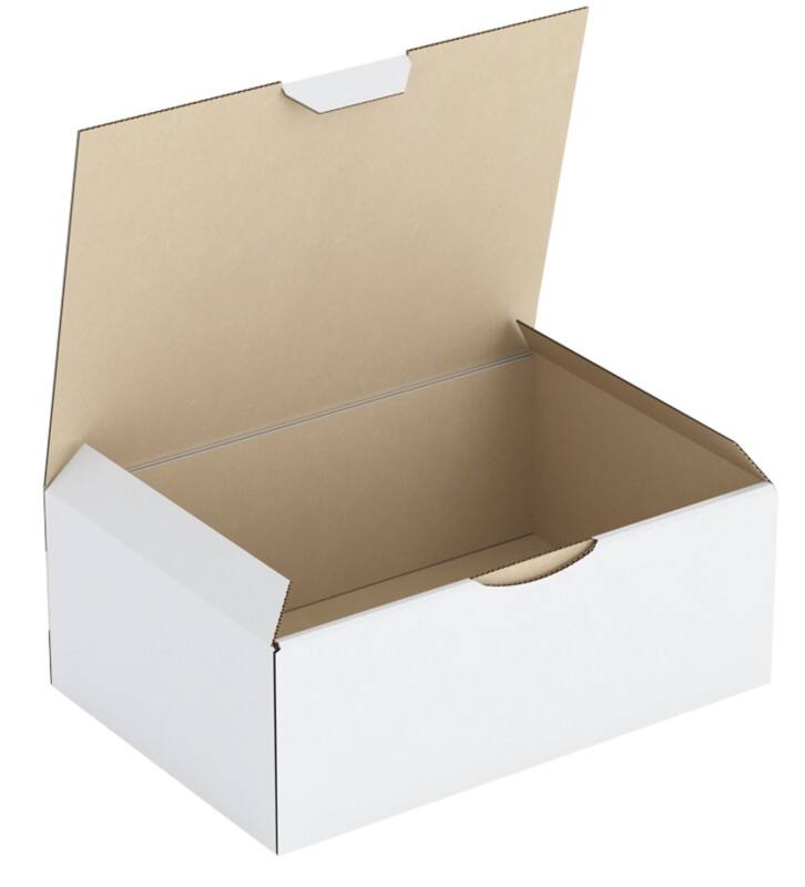 RAJA Versandkarton 1-wellig Pappe 140 (B) x 75 (T) x 200 (H) mm Weiß 50 Stück