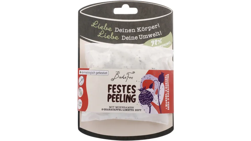 BadeFee Festes Peeling Mohnsamen & Granatapfel-Limette 85 g