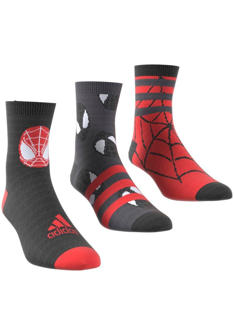 adidas Performance Sportsocken MARVEL SPIDERMAN CREW SOCKEN, 3 PAAR (3-Paar)