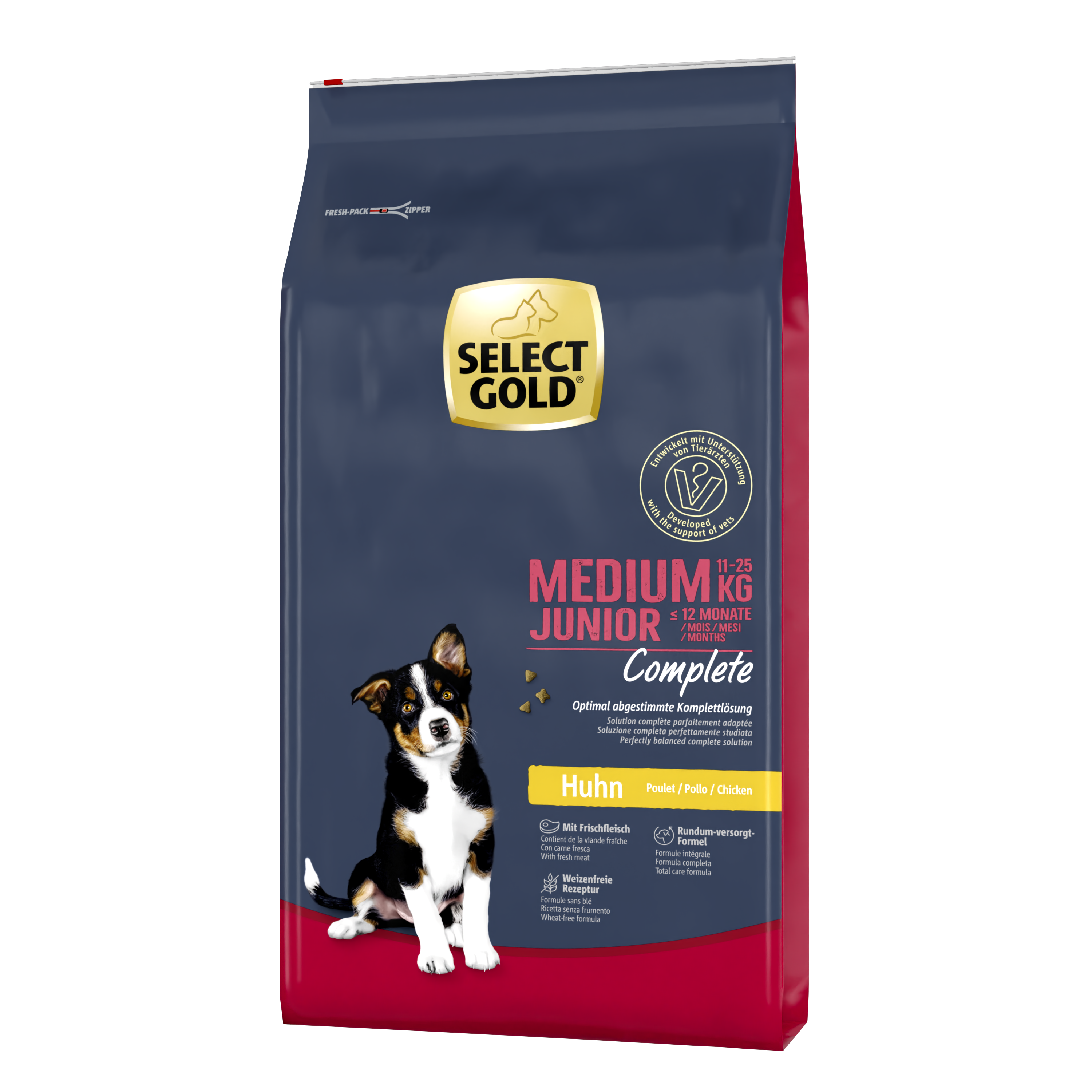 SELECT GOLD Hundetrockenfutter SELECT GOLD Complete Medium Junior Huhn 12 kg
