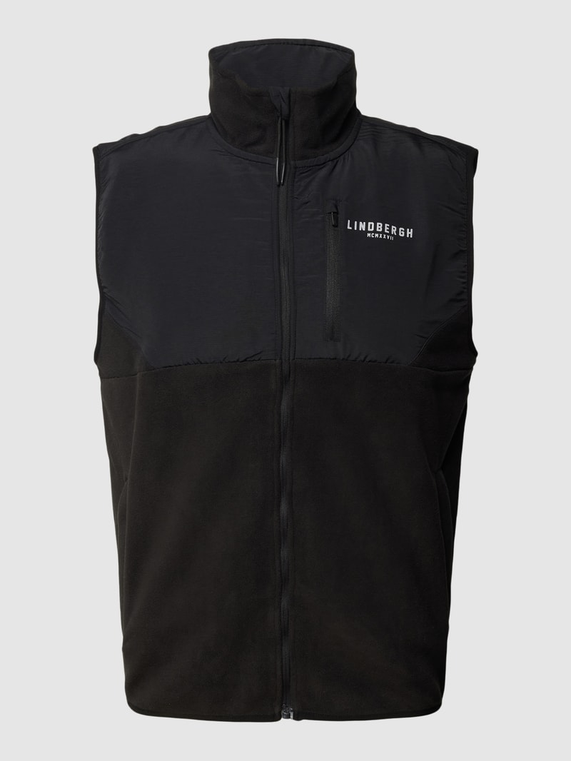 Weste in Two-Tone-Machart in schwarz
