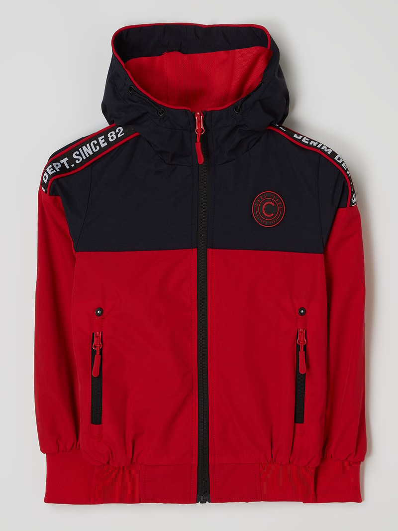 Jacke mit Kapuze Modell 'Axor' in rot
