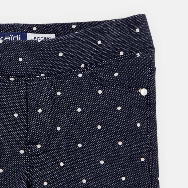 Jeggings chauds à pois blancs fille