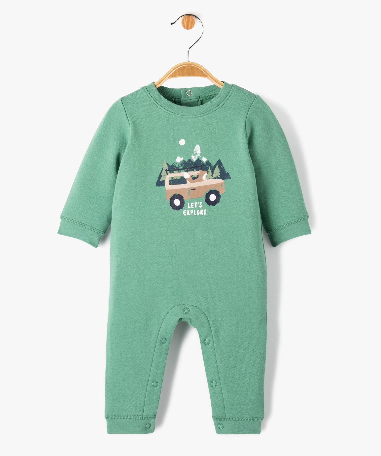 Pyjama bébé sans pieds en molleton bleu | GEMO