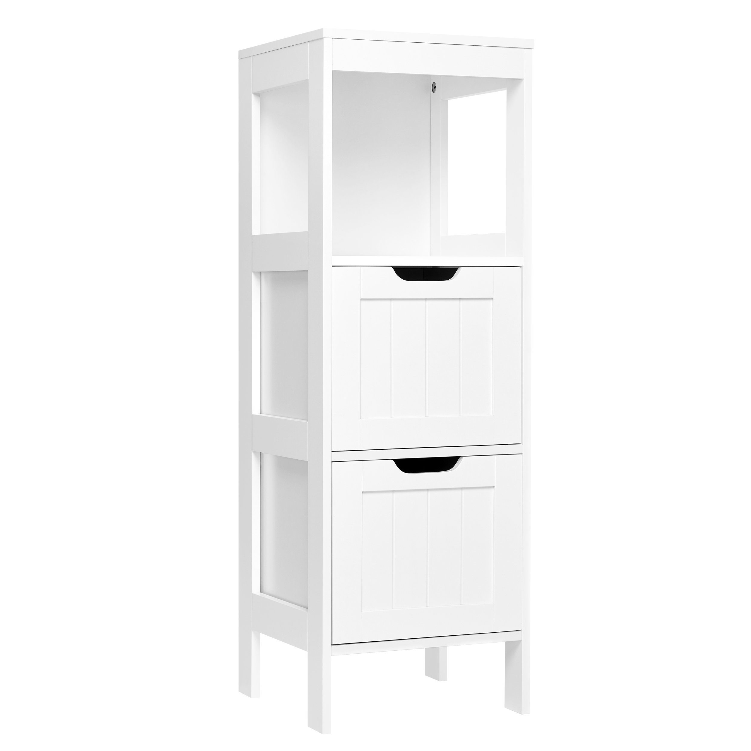 Mondeer Badkommode Badezimmerschrank, Aufbewahrungsschrank, 30x30x89cm, weiß