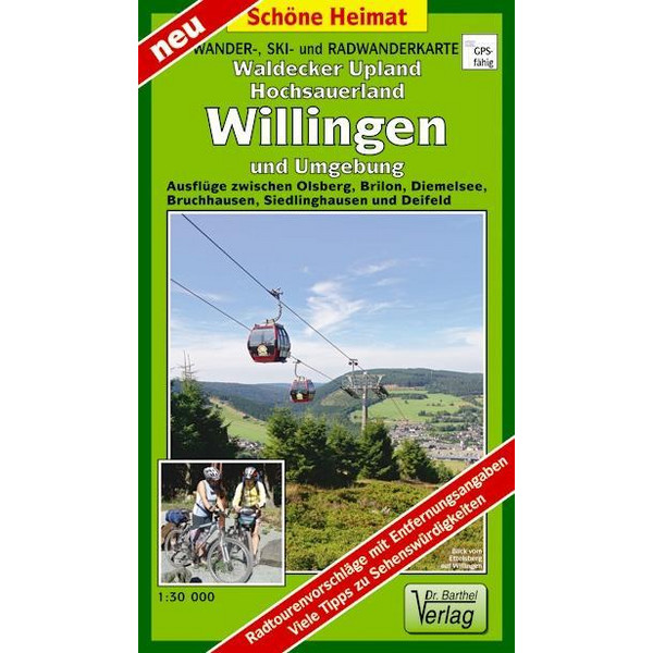 Wander-, Ski- und Radwanderkarte Waldecker Upland, Hochsauerland, Willingen und Umgebung 1:30 000 - Wanderkarte