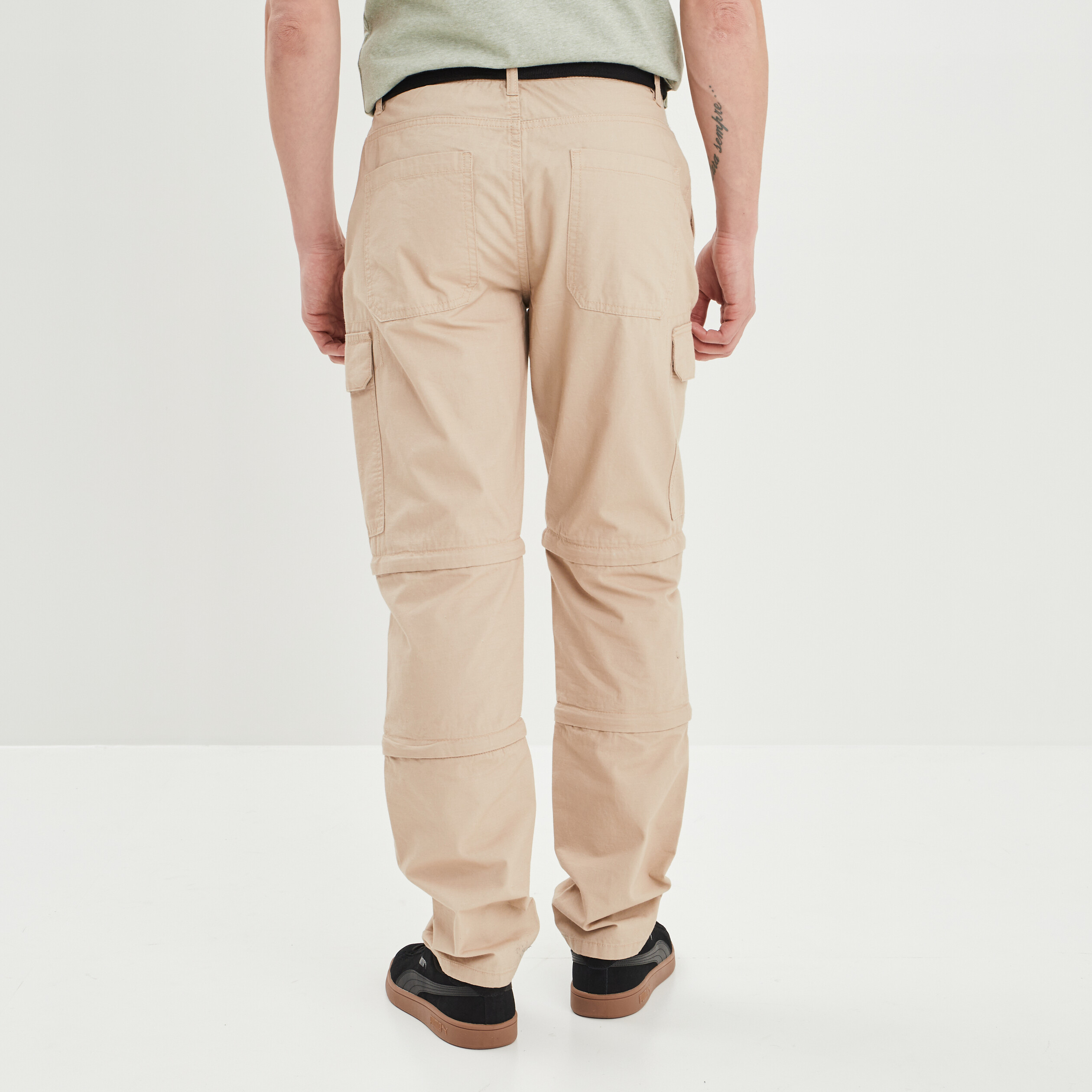 Pantalon short 2-en-1 cargo ceinturé sable homme | La Halle
