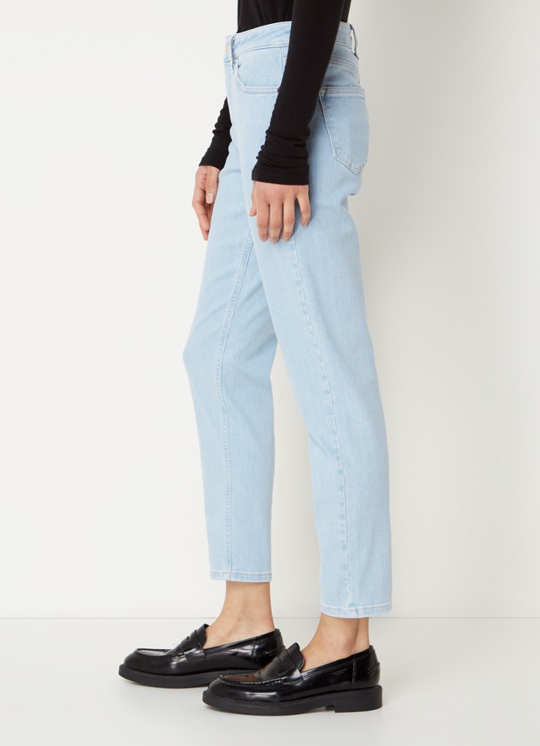 Pantaloni scurți conici cu talie medie Calvin Klein din denim deschis