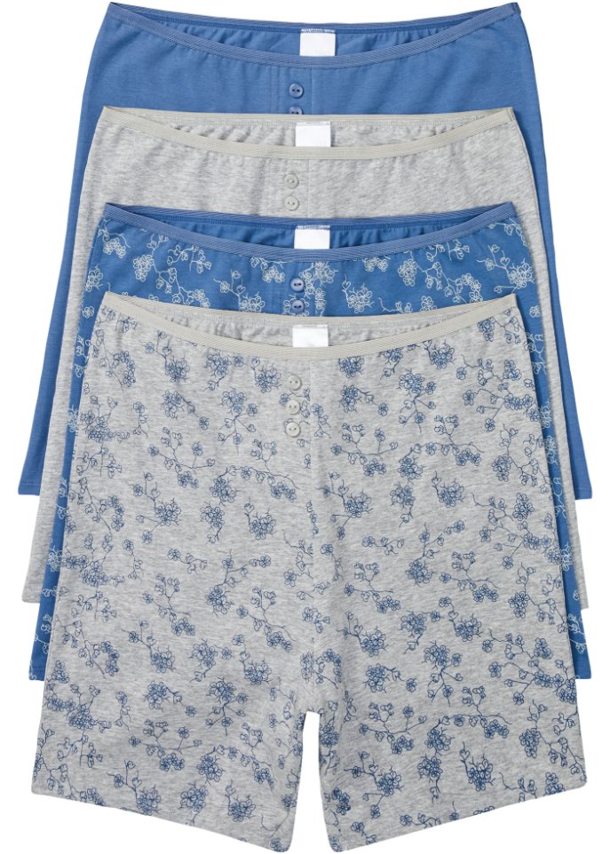 Lange Damen Boxer mit hohem Bund (4er Pack) mit Bio-Baumwolle