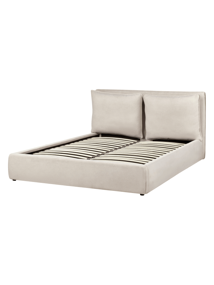 Beliani Doppelbett BAJONNA in Beige - (W) 184 x (H) 102 x (L) 235 cm günstig kaufen onesize