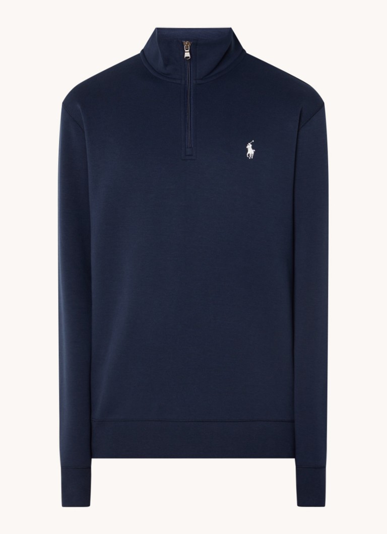 Πουλόβερ Ralph Lauren με λεπτή πλέξη και κουκούλα, φερμουάρ στο μισό μέρος και κέντημα με λογότυπο
