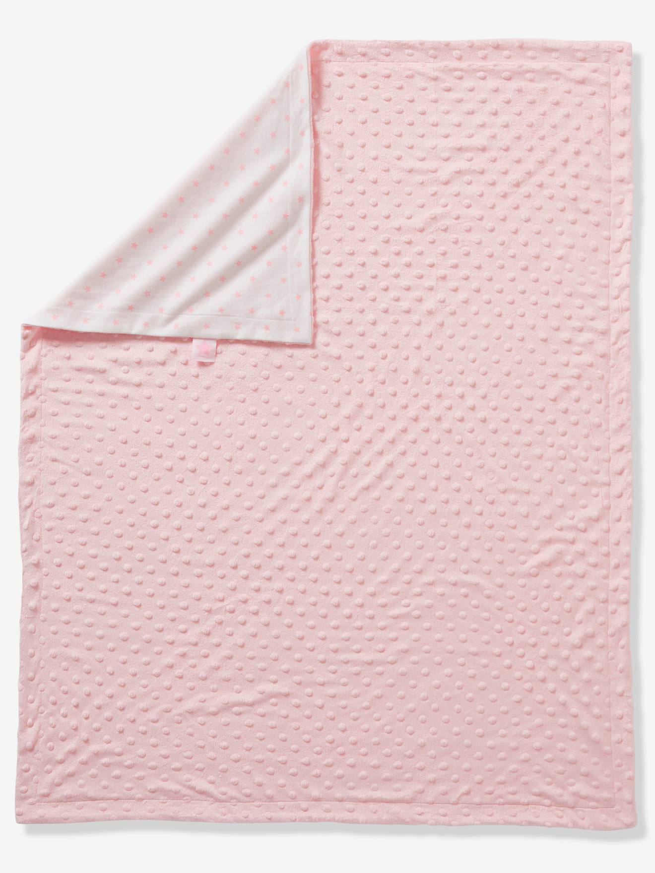 Vertbaudet Wendbare Baby Decke STELLA Oeko Tex - zartrosa