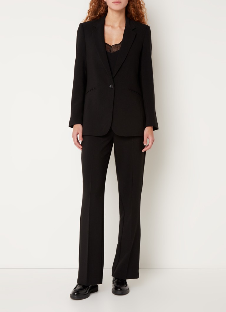 Expresso  Mid waist straight fit pantalon met stretch