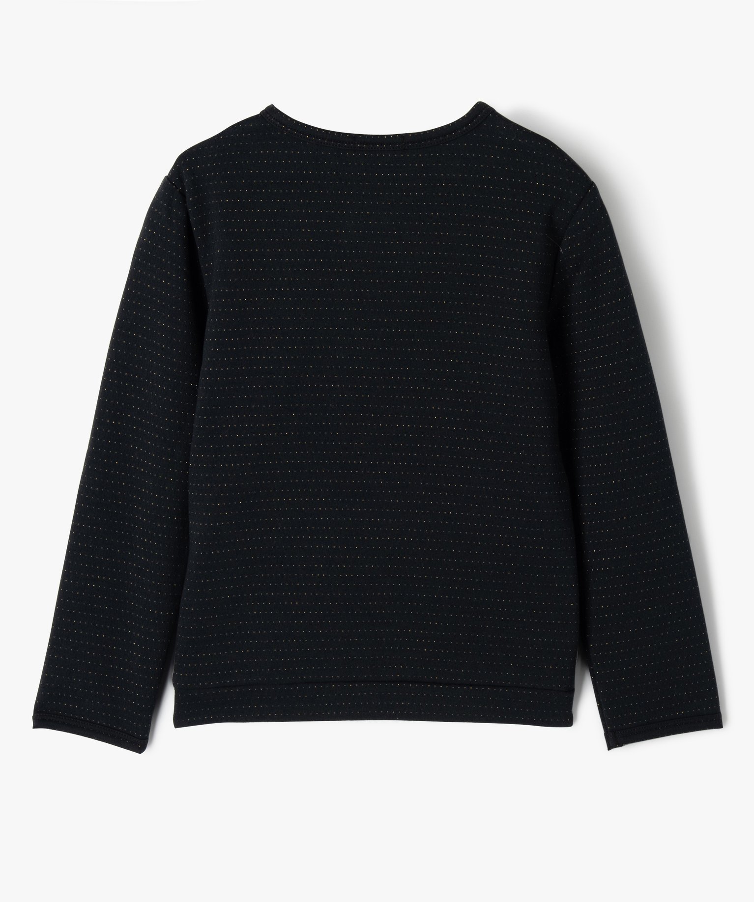 Sweat fille zippé à motifs pailletés noir | GEMO