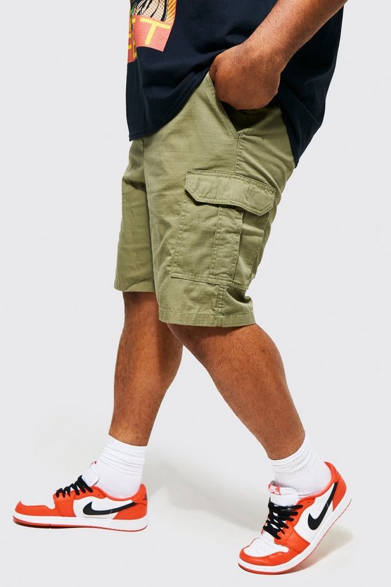 Plus Cargo-Shorts mit elastischem Bund