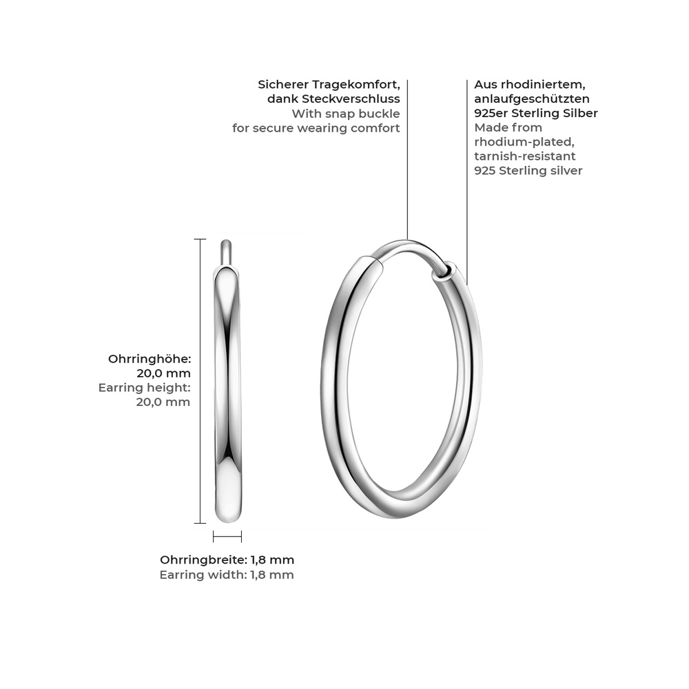 Rafaela Donata Créoles en argent Argent sterling en Argent Boucles d'oreilles