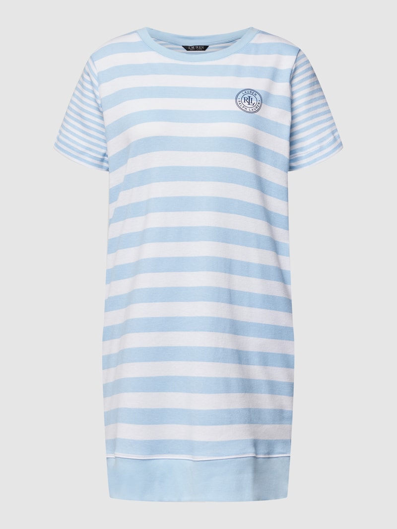Nachthemd mit Label-Print in blau