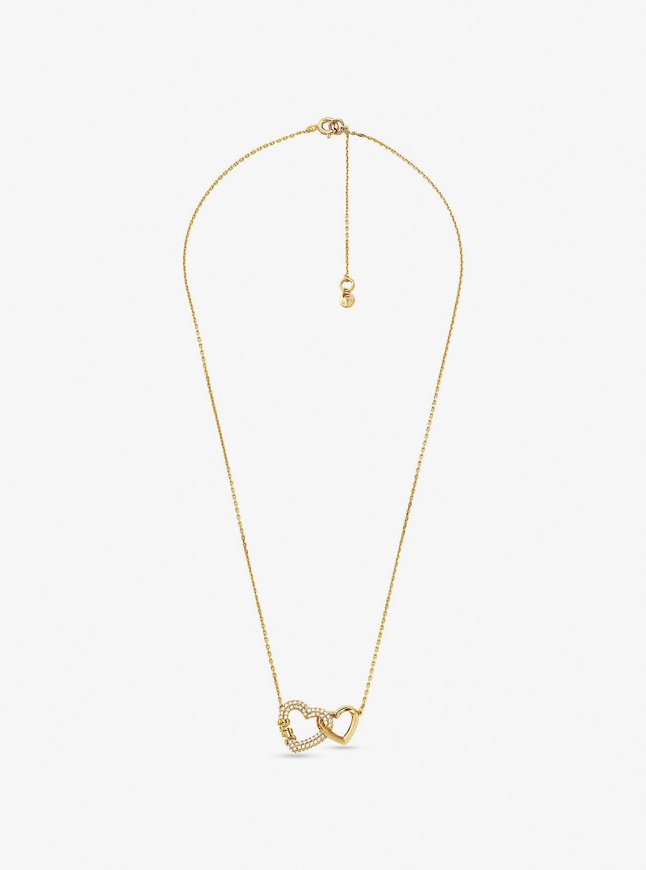 Precious Metal-Plated Sterling Silver Interlocking Hearts Necklace - GOLD