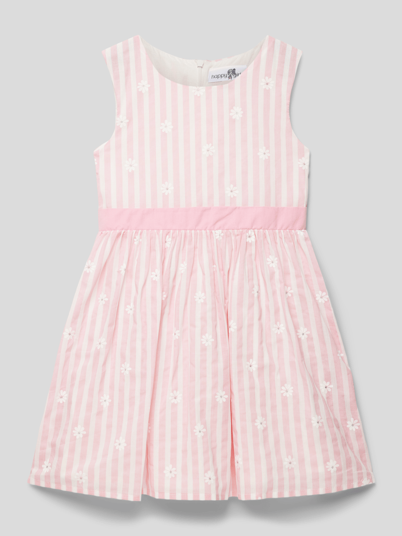 Minikleid mit Streifenmuster in rosé